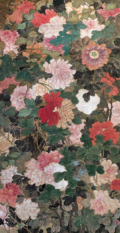 陆抑非 花卉 镜心